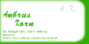 ambrus korn business card